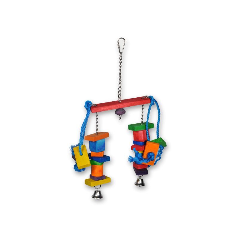 Krāsaini kubi rotaļlieta putniem 40 cm