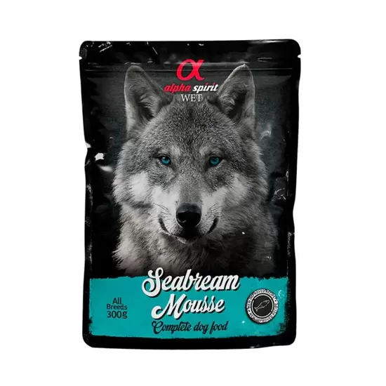 ALPHA SPIRIT pastēte konservs suņiem ar jūras doradu 300g/6gab