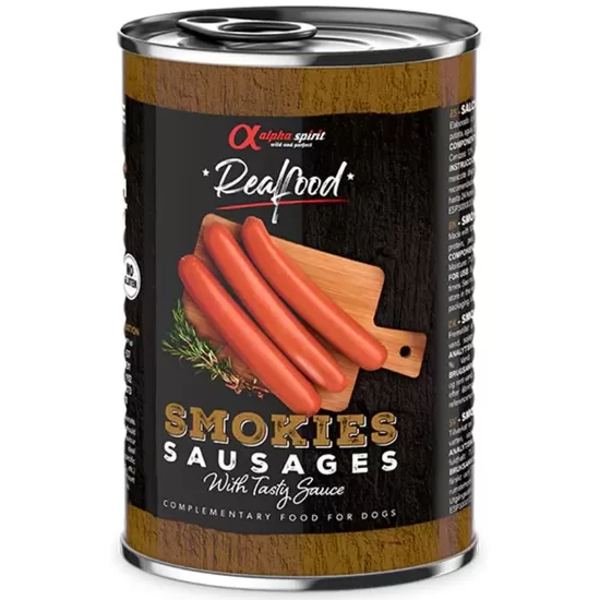 ALPHA SPIRIT Realfood dūmotas cūkgaļas desiņas 400g