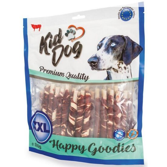 KIDDOG liellopa gaļas un ādas rullīši 500g