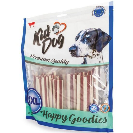 KIDDOG  liellopa gaļas un mencas strēmelītes 500g 
