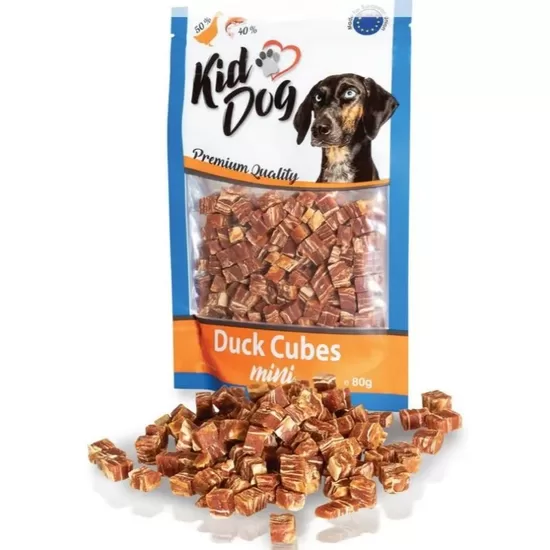 KIDDOG pīles un zivs gaļas gabaliņi kubiņos 80g