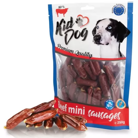 KIDDOG liellopu gaļas kūpinātas mini desiņas  250g