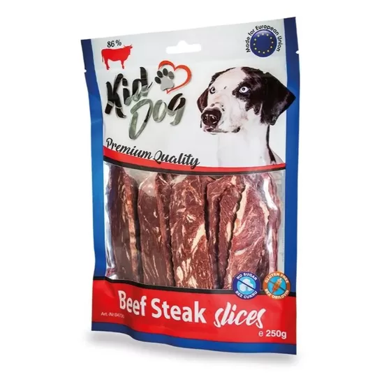 KIDDOG liellopa gaļas šķēles 250g