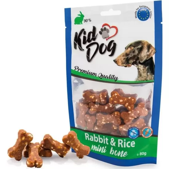 KIDDOG truša gaļas kauliņi ar rīsiem gardums suņiem 80g