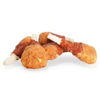 KIDDOG Buffet ādas bungu stilbiņi ar pīli un vistu 14cm 10gab.-1 iepakojums