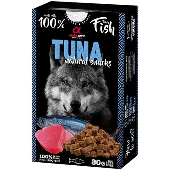 ALPHA SPIRIT NATURAL TUNA apmācību gardumi no Tunča gaļas suņiem 80g