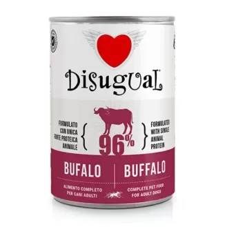 DISUGUAL MonoProtein buffalo bifeļa gaļas konservi suņiem 400g 