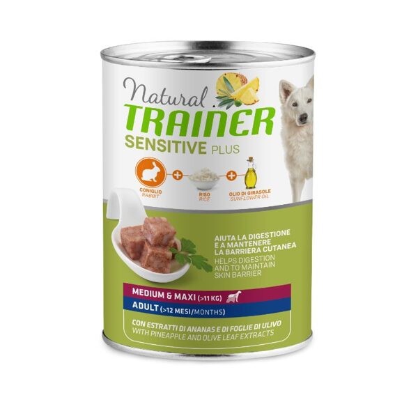 Pieaugušiem suņiem, ar truša gaļu, atbalsts gremošanas trakta veselībai NATURAL TRAINER Lamb Sensitive dog
