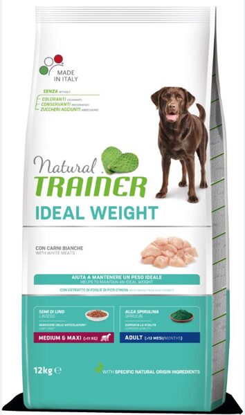 NATURAL TRAINER ADULT IDEAL WEIGHT/LIGHT sausā barība svara samazināšanai M/M izmēra suņiem 