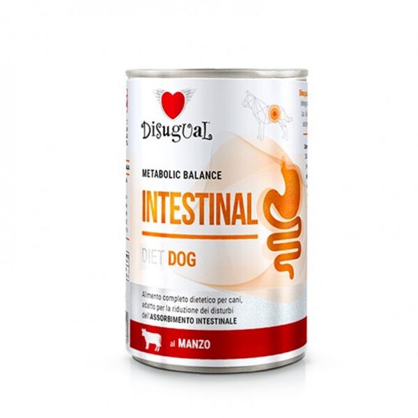 DISUGUAL Intestinal Dog konservi ar liellopu gaļu suņiem 400g