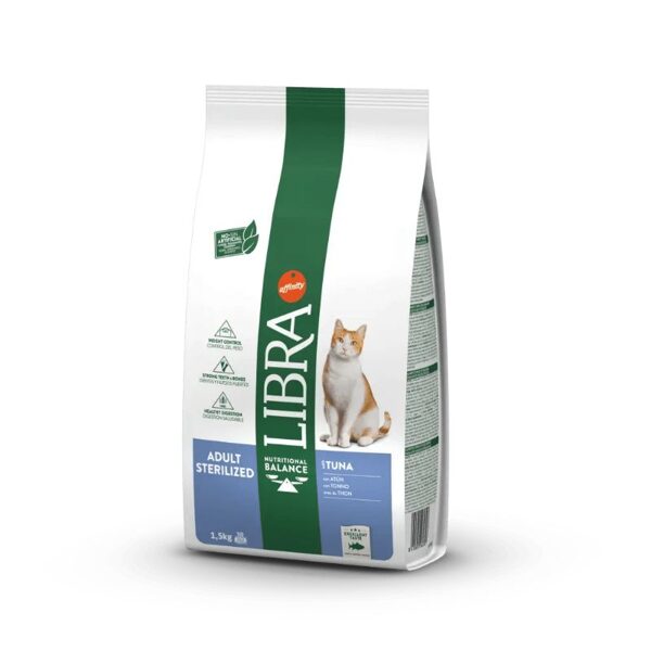 Libra Cat Sterilized Tuna sausā barība steril kaķiem ar Tunci 1.5kg