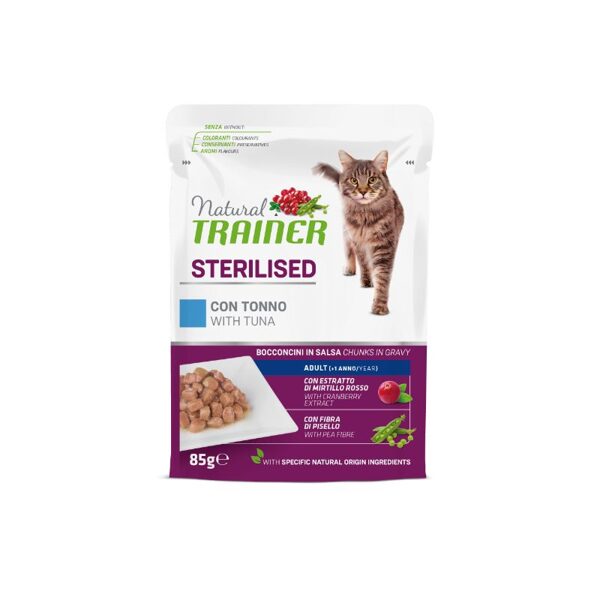 Konservi Natural Trainer ar tunci sterilizētiem kaķiem 85 g