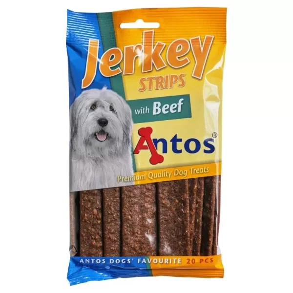 ANTOS Jerkey Strips Beef liellopa gaļas strēmeles suņiem20gab