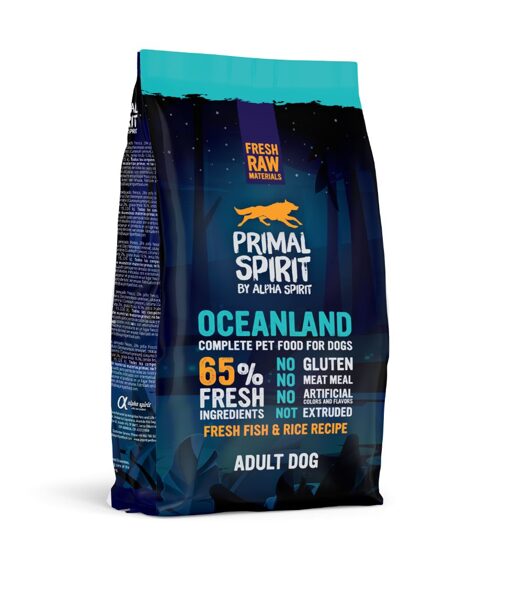 PRIMAL SPIRIT Oceanland Adult Dog 65% gaļas sausā barība suņiem 1kg