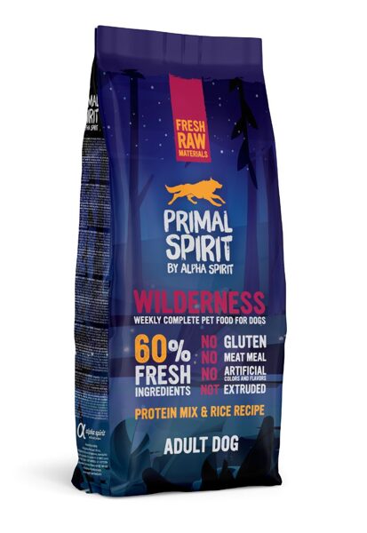 PRIMAL SPIRIT Wilderness Adult Dog 60% gaļas sausā barība suņiem 12kg