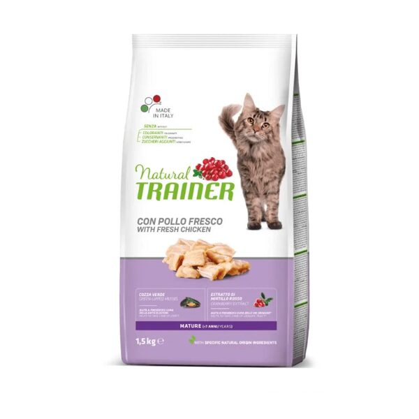 Natural Trainer CAT MATURE CHICKEN sausā barība ar vistu kaķiem senioriem 1.5kg