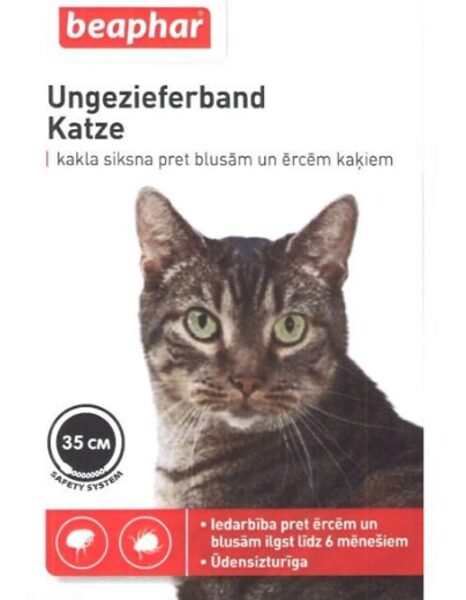 BEAPHAR UNGEZIEFERBAND KATZE 2.1G KAKLA S 35CM KAĶIEM (MELNA)