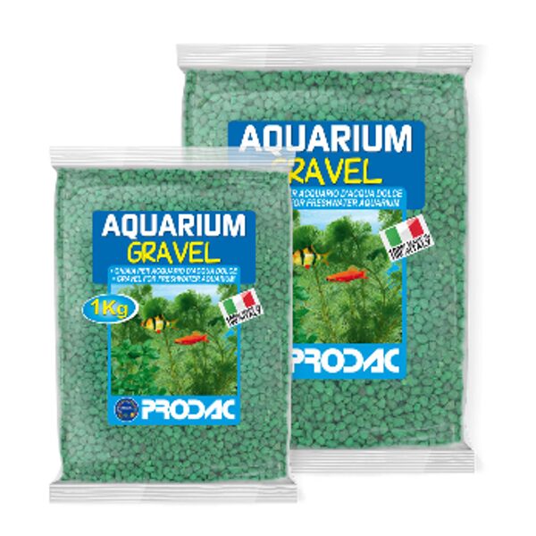 Gaiši zaļa grunts akvārijam 2-3 mm PRODAC Aquarium 2,5 kg