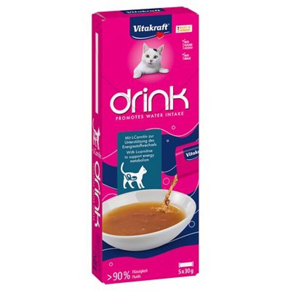 VITACRAFT dzēriens zupa ar lasi un L-karnitīnu kaķiem 5x30g